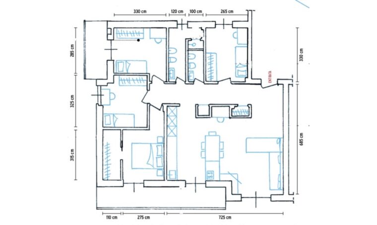 Nuovi progetti: un grande living, 4 camere e 2 bagni in 100 mq